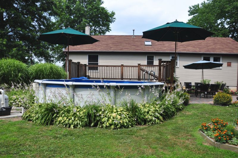 Pool Setup in a Backyard